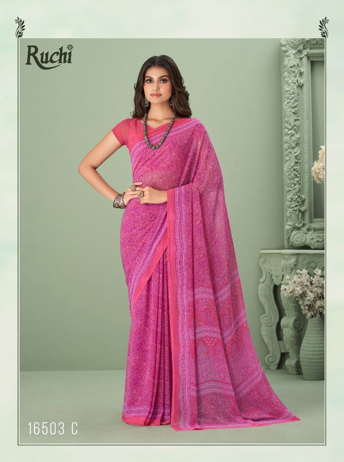 Ruchi Raga Wholesale Daily Wear Georgette Printed Sarees Catalog